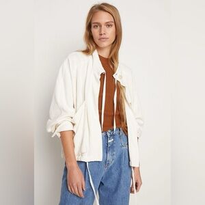 Danice Linen Blend Cream Oversized Jacket, Small